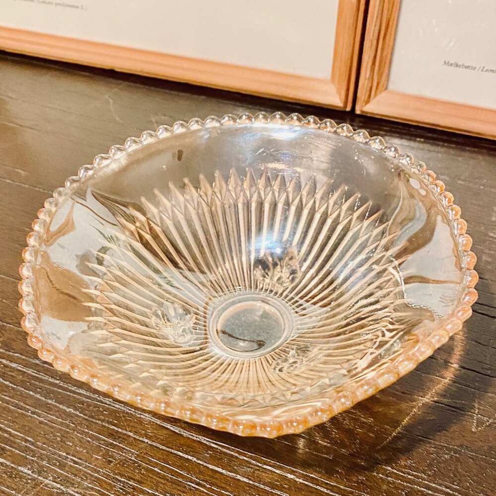 Vintage Jeannette Carnival Glass Marigold Footed Candy Dish 1930s‎ Rare MCM